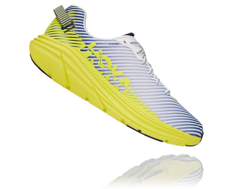 Tenis Hoka One One Masculino Branco/Azuis - Rincon 2 - 182-KLGHBS